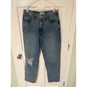 Madewell The Perfect Vintage Straight Leg Jeans Distressed Medium Wash 31